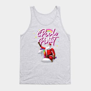 Christmas Santa Claus Unicorn Float Pool Party Gift Tank Top